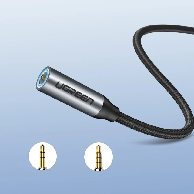 Адаптер Ugreen 3.5mm Mini Jack to USB Type-C 10cm Gray (6957303836321)