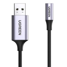 Адаптер Ugreen CM477 USB-A to AUX 3.5mm Mini Jack Grey (30757)