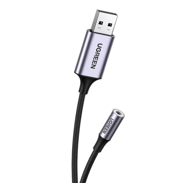 Адаптер Ugreen CM477 USB-A to AUX 3.5mm Mini Jack Grey (30757)