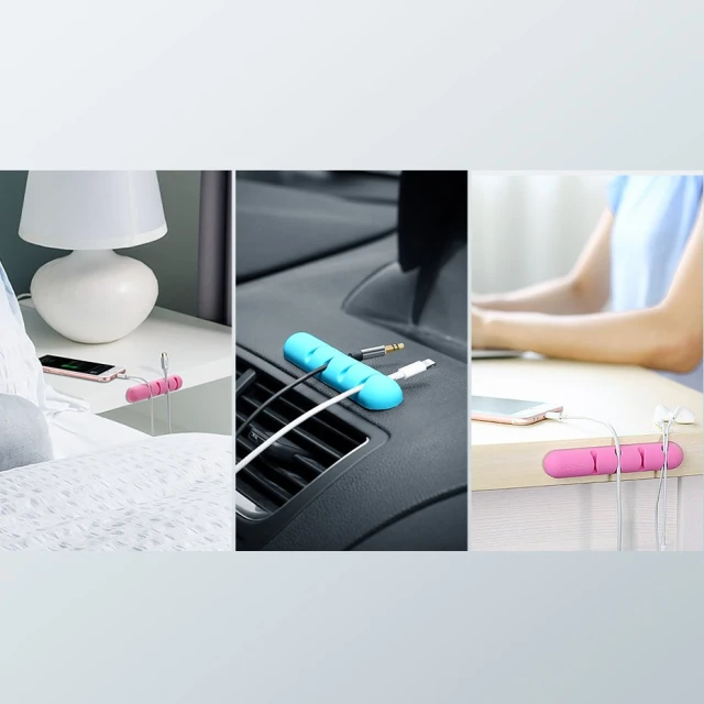 Самоклеючий органайзер Ugreen 2x Self-adhesive Organizer for 4 Cables Wires Black (6957303837625)
