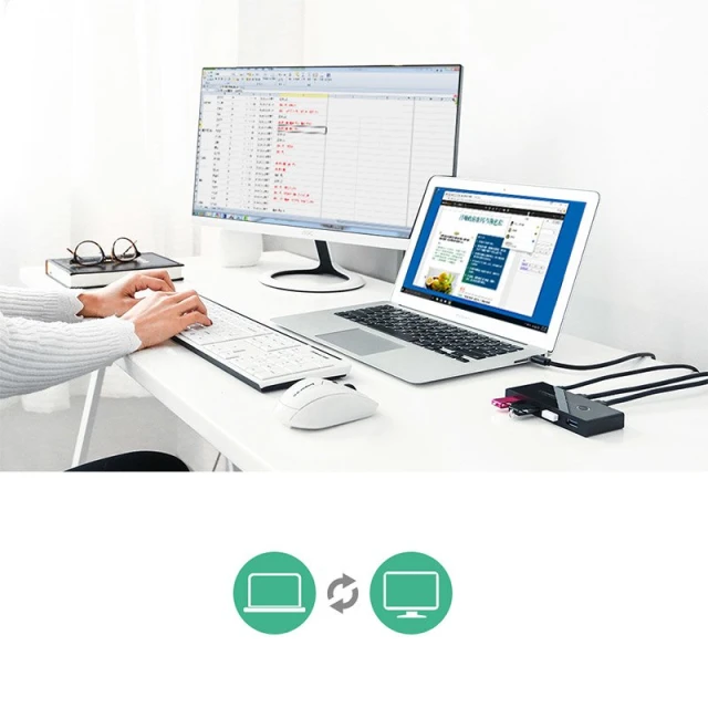Переключатель Ugreen HUB Switch 4x USB-A 2.0 Black (UGR282)