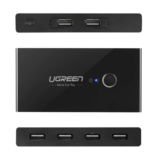 Переключатель Ugreen HUB Switch 4x USB-A 2.0 Black (UGR282)