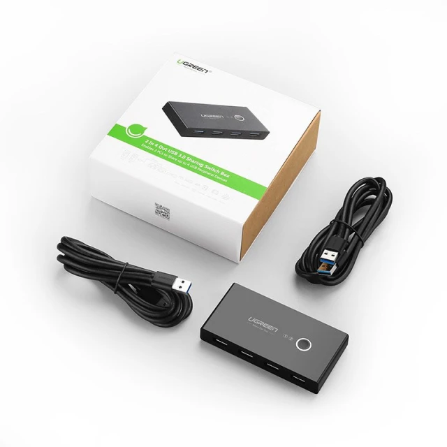 Переключатель Ugreen HUB Switch 4x USB-A 2.0 Black (UGR282)