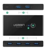 Перемикач Ugreen HUB Switch 4x USB-A 3.2 Gen 1 Black (UGR281)