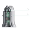 Автомобільний зарядний пристрій Ugreen Quick Charge USB Type-C/USB-A 24W Gray (UGR1113GRY)
