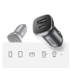 Автомобільний зарядний пристрій Ugreen Quick Charge USB Type-C/USB-A 24W Gray (UGR1113GRY)