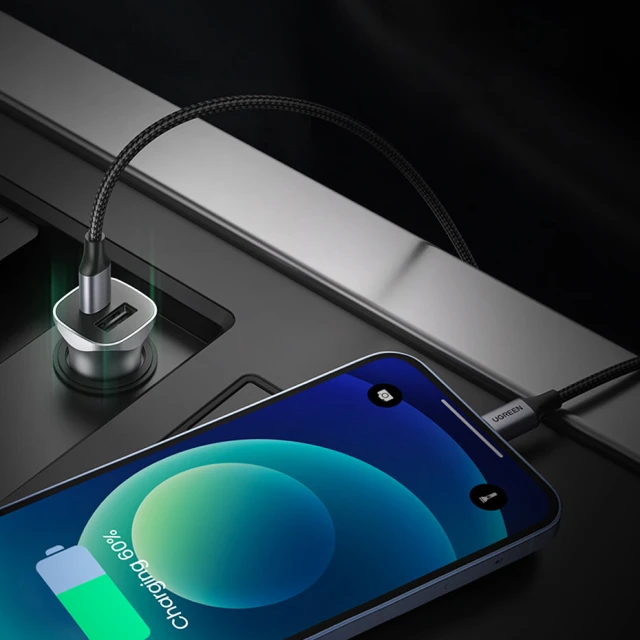 Автомобільний зарядний пристрій Ugreen Quick Charge USB Type-C/USB-A 24W Gray (UGR1113GRY)