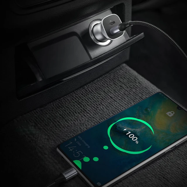 Автомобільний зарядний пристрій Ugreen Quick Charge USB Type-C/USB-A 24W Gray (UGR1113GRY)