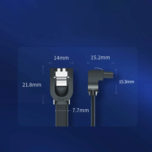 Кабель Ugreen Angled SATA 3.0 0.5m Black (6957303837977)