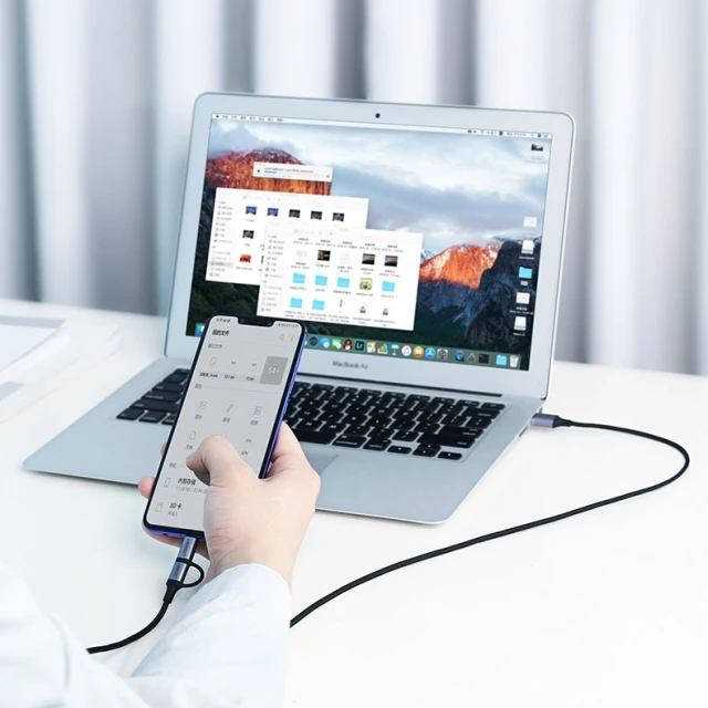 Кабель Ugreen 2-in-1 USB-A/micro USB/USB Type-C 2.4A 1m Black (UGR243BLKGRY)