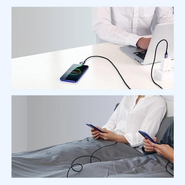 Кабель Ugreen 2-in-1 USB-A/micro USB/USB Type-C 2.4A 1m Black (UGR243BLKGRY)