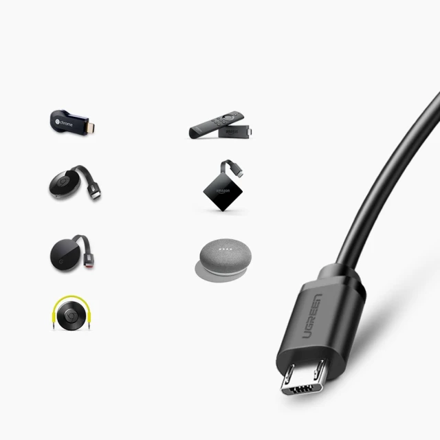 Адаптер Ugreen USB-A 100Mbps to Chromecast 1m Black (6957303839858)