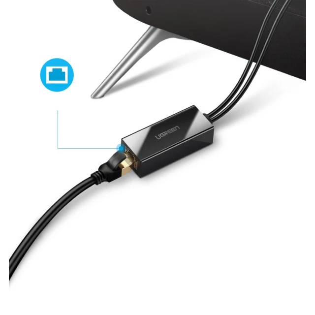 Адаптер Ugreen USB-A 100Mbps to Chromecast 1m Black (6957303839858)