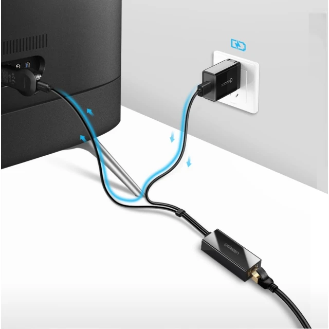 Адаптер Ugreen USB-A 100Mbps to Chromecast 1m Black (6957303839858)