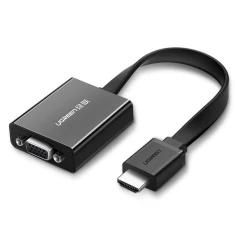 Адаптер Ugreen HDMI to VGA micro USB/Audio Mini Jack 3.5mm Black (UGR377BLK)