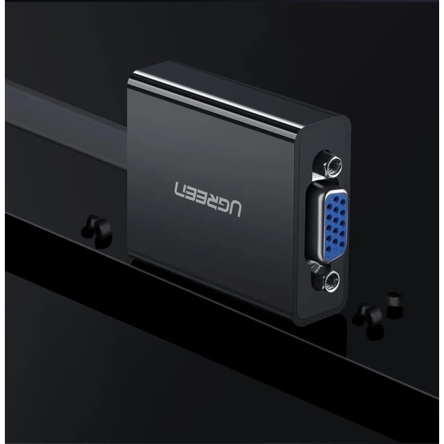 Адаптер Ugreen HDMI to VGA micro USB/Audio Mini Jack 3.5mm Black (UGR377BLK)
