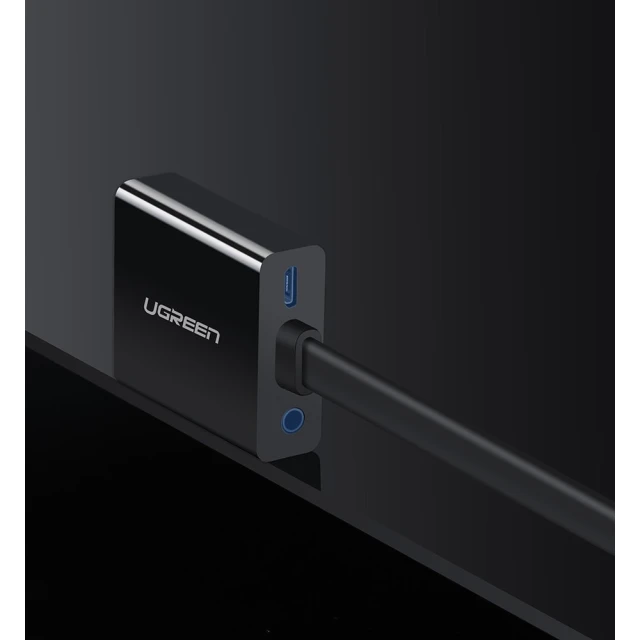 Адаптер Ugreen HDMI to VGA micro USB/Audio Mini Jack 3.5mm Black (UGR377BLK)