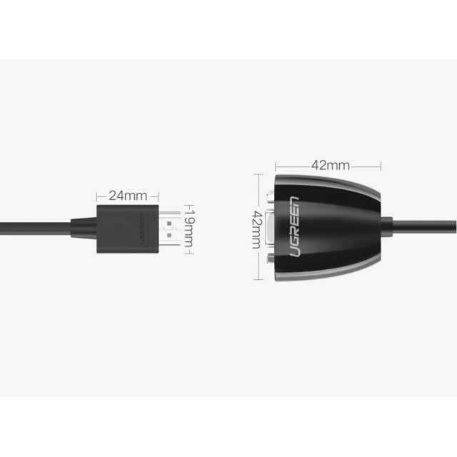Адаптер Ugreen HDMI (Male) to VGA (Female) FHD Black (UGR611BLK)