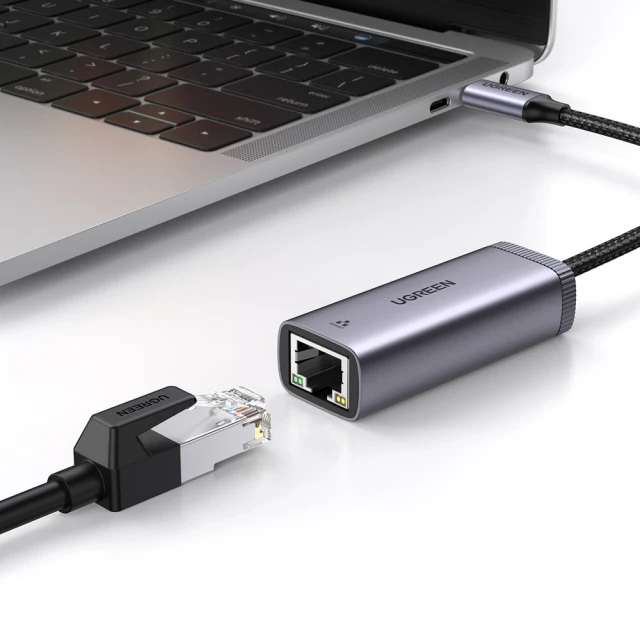 Адаптер Ugreen RJ45 to USB Type-C 1Gbps (1000Mbps) Gray (UGR1033GRY)