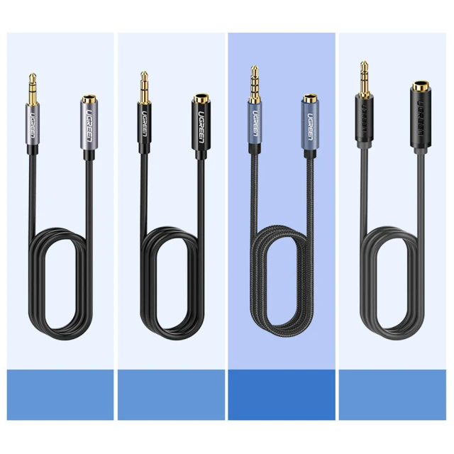 Адаптер Ugreen Mini Jack 3.5mm 0.5m Blue (6957303846726)