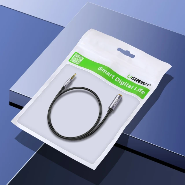 Адаптер Ugreen Mini Jack 3.5mm 0.5m Blue (6957303846726)