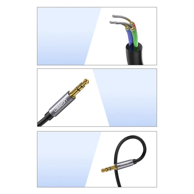 Адаптер Ugreen Mini Jack 3.5mm 1m Blue (6957303846733)