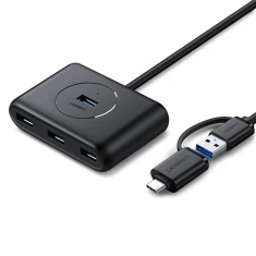 USB-хаб Ugreen 4-in-1 USB-C/USB-A to 4x USB-A 1m Black (6957303848508)