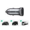 Автомобільний зарядний пристрій Ugreen USB-A/USB-C 30W Grey (6957303848584)