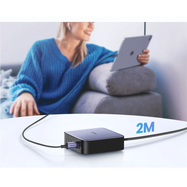Багатопортовий зарядний пристрій Ugreen 200W PPS 4x USB Type-C/2x USB-A Gray (6957303849147)