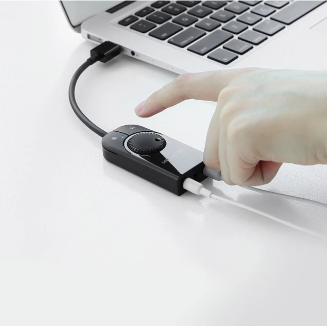 Адаптер Ugreen USB-A to 3.5mm Mini Jack with Volume Control 15cm Black (UGR084BLK)