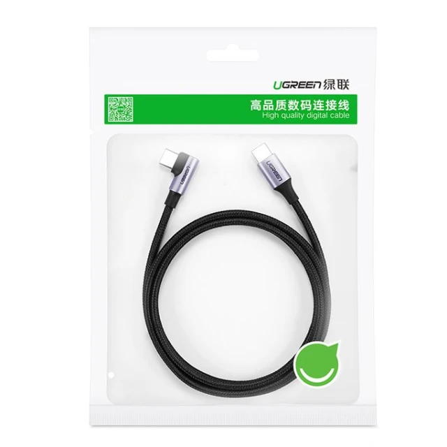 Кабель Ugreen USB Type-C to USB Type-C 60W 20V 3A 2m Black Gray (UGR1127BLK)