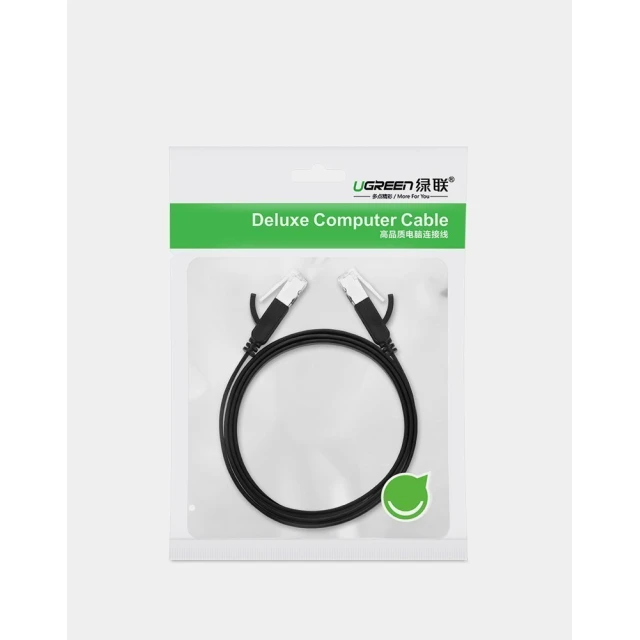 Кабель Ugreen Flat Cable Ethernet to Ethernet 1m Black (NW10150184)