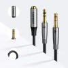 Кабель Ugreen AUX Splitter Cable 3.5mm Mini Jack to 2x 3.5mm Mini Jack Silver (6957303852550)