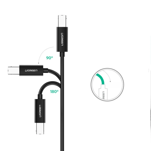 Кабель Ugreen USB-C to USB-B 480Mb/s 2m Black (6957303854462)