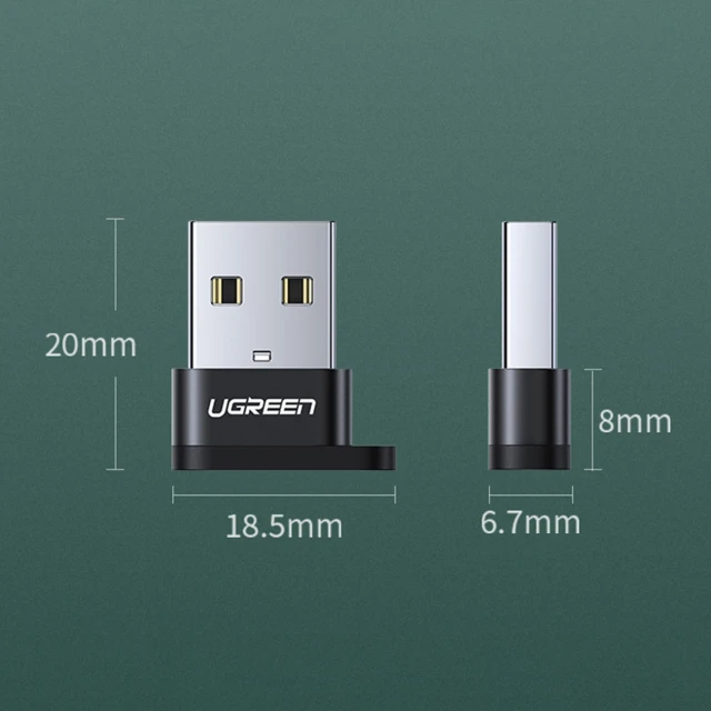 Адаптер Ugreen USB-A to USB-C Black (6957303855681)