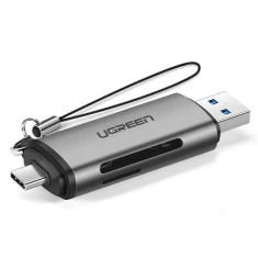 Адаптер Ugreen SD/micro SD Card Reader for USB-А/USB Type-C Gray (UGR179)