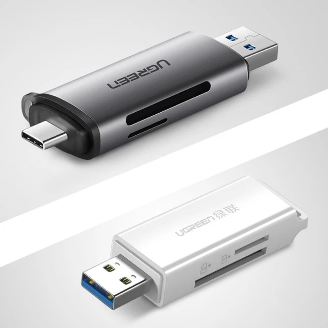 Адаптер Ugreen SD/micro SD Card Reader for USB-А/USB Type-C Gray (UGR179)