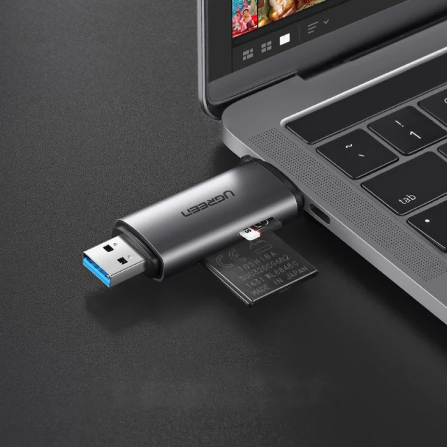 Адаптер Ugreen SD/micro SD Card Reader for USB-А/USB Type-C Gray (UGR179)