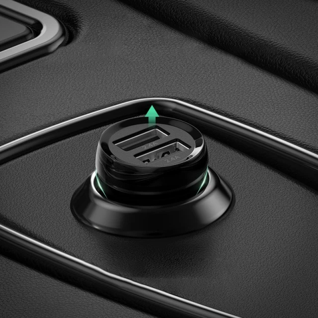Автомобильное зарядное устройство Ugreen 2x USB-A 24W 4.8A (2x 2.4A) Black (UGR1087BLK)