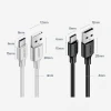 Кабель Ugreen Quick Charge USB-A to USB Type-C 3A 0.25m Black (6957303861149)