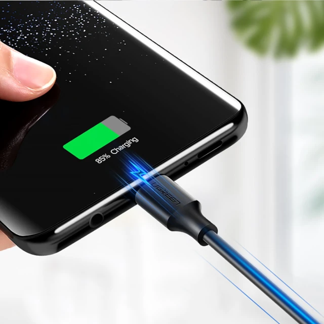 Кабель Ugreen Quick Charge USB-A to USB Type-C 3A 0.25m Black (6957303861149)