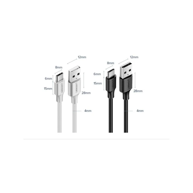Кабель Ugreen USB-A to USB Type-C 2A 0.5m Black (6957303861156)