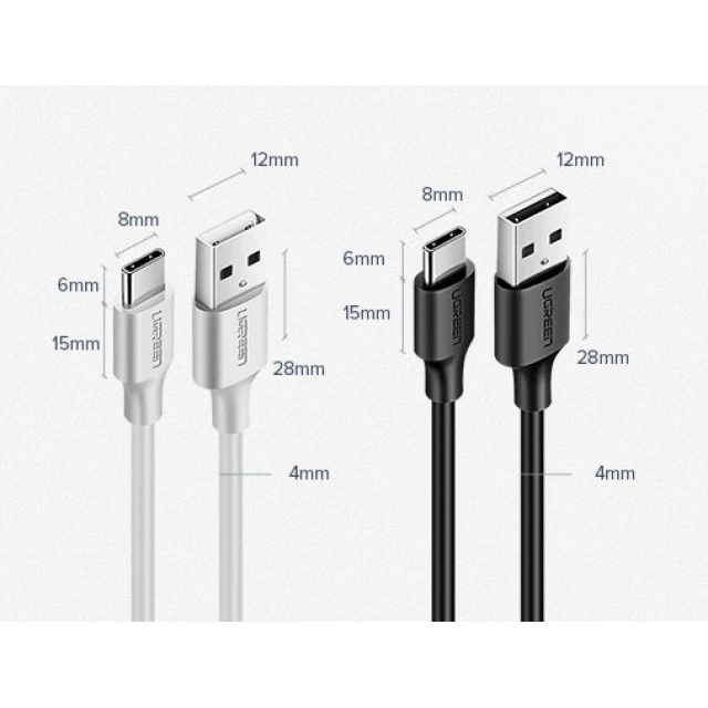 Кабель Ugreen USB-A to USB Type-C 3A 1.5m Black (6957303861170)