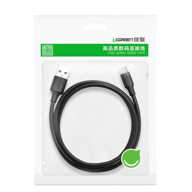 Кабель Ugreen USB-A to USB Type-C 3A 1.5m Black (6957303861170)