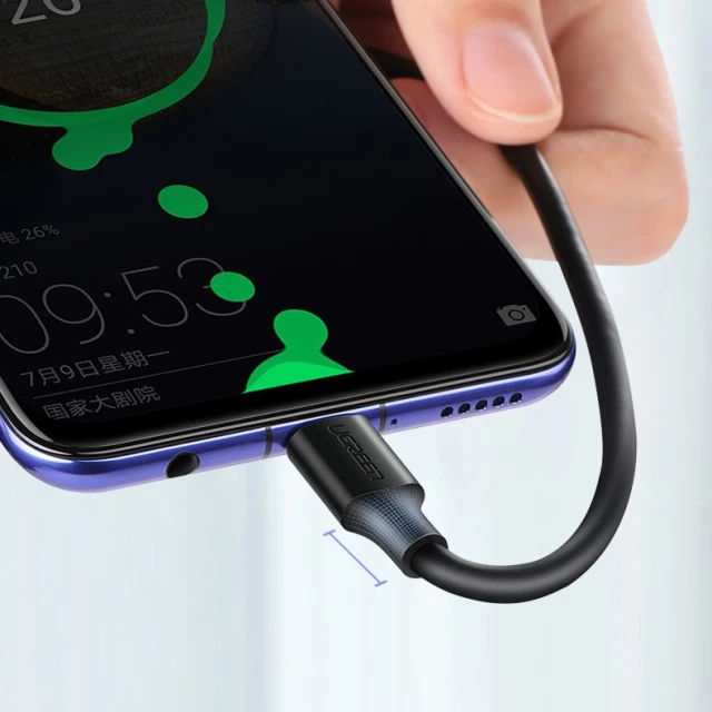 Кабель Ugreen USB-A to USB Type-C 3A 1.5m Black (6957303861170)