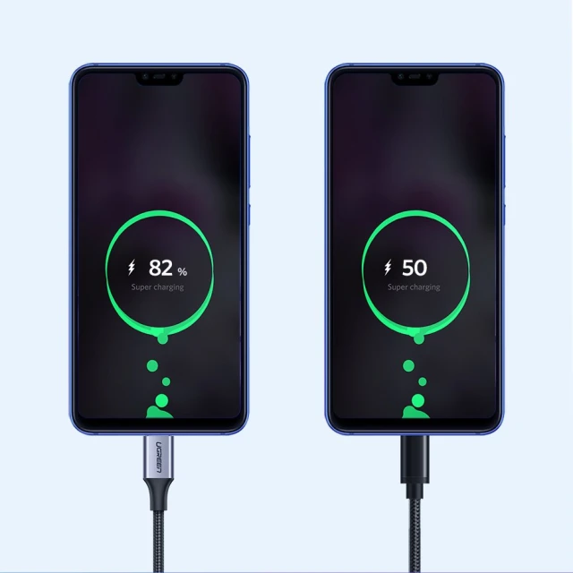 Кабель Ugreen Quick Charge USB-A to USB Type-C 3A 0.5m Gray (6957303861255)