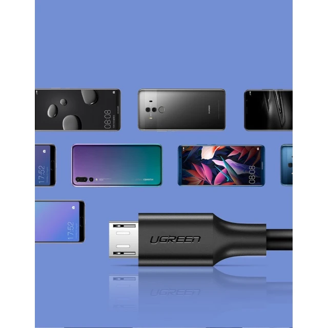 Кабель Ugreen USB-A to micro USB 2A 1m Black (6957303861361)