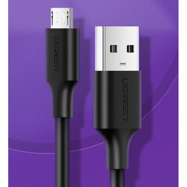 Кабель Ugreen USB-A to micro USB 2.4A 1.5m Black (UGR1417)