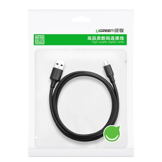 Кабель Ugreen USB-A to micro USB 2.4A 1.5m Black (UGR1417)