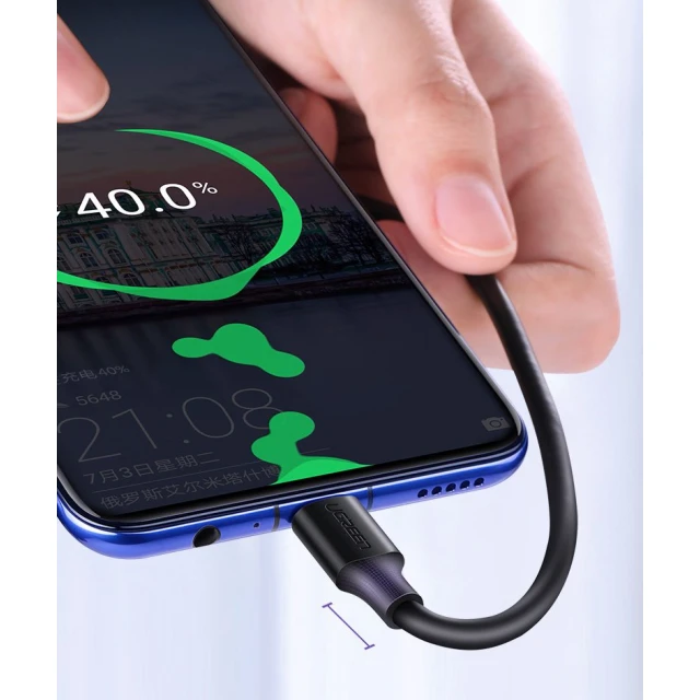 Кабель Ugreen USB-A to micro USB 2.4A 1.5m Black (UGR1417)